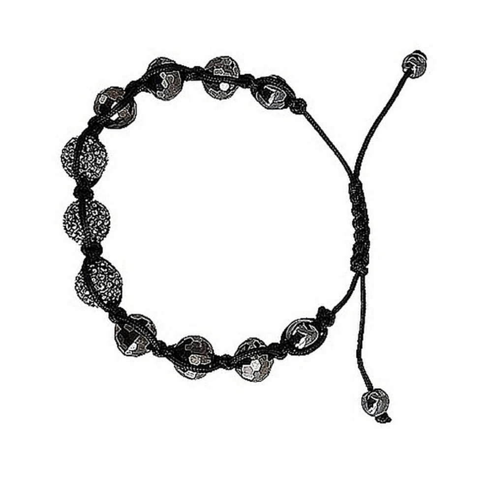 Black Adjustable Beaded Bracelet